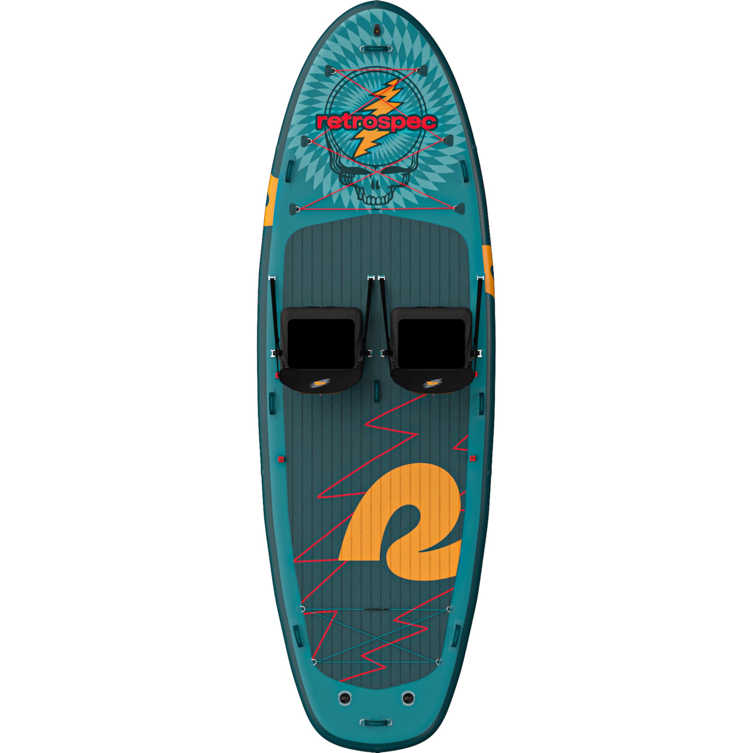 Retrospec Weekender Crew Inflatable Paddle Board - 12ft & 15ft XL Multi-Person iSUP with 400 & 1050lb Capacity & No-Slip Deck -