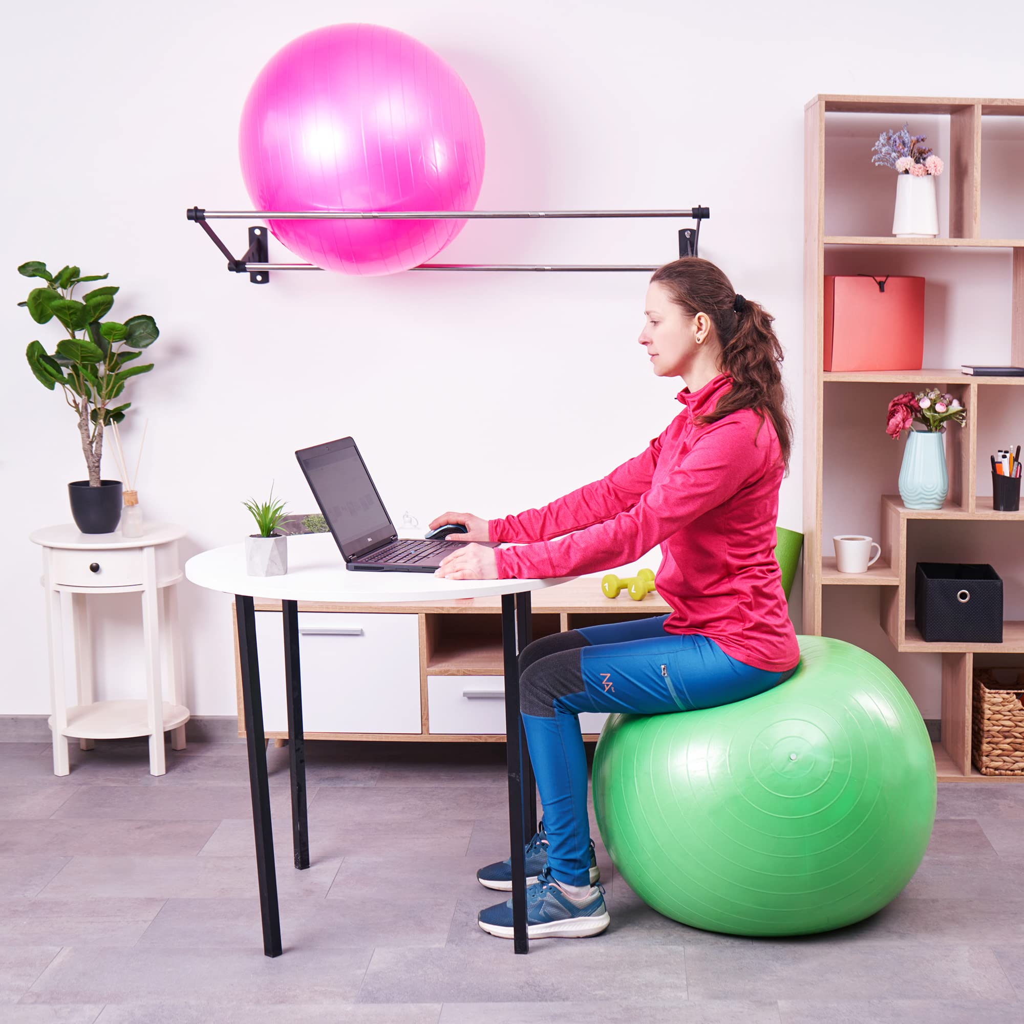 Exercise Ball Holder  Organize Your Space  Wall Mounted Ball Rack  Yoga Ball Holder  Exercise Ball Wall Mount  Fitness Ball Rack