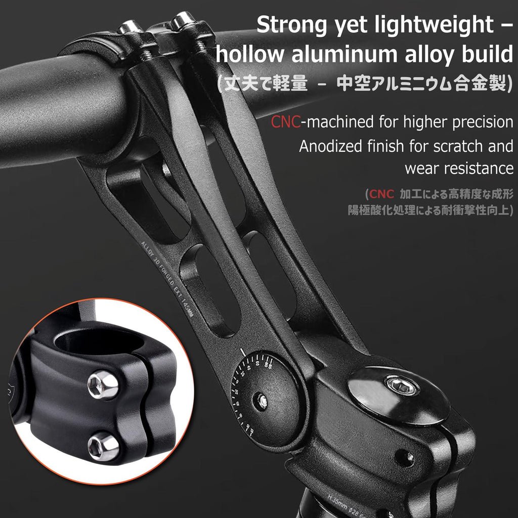 Azarxis Bike Stem Adjustable 25.4 31.8Mm Bicycle Stem Mtb 85 Degree - 90 110 145Mm Aluminum Alloy Mountain Bike Handlebar Riser
