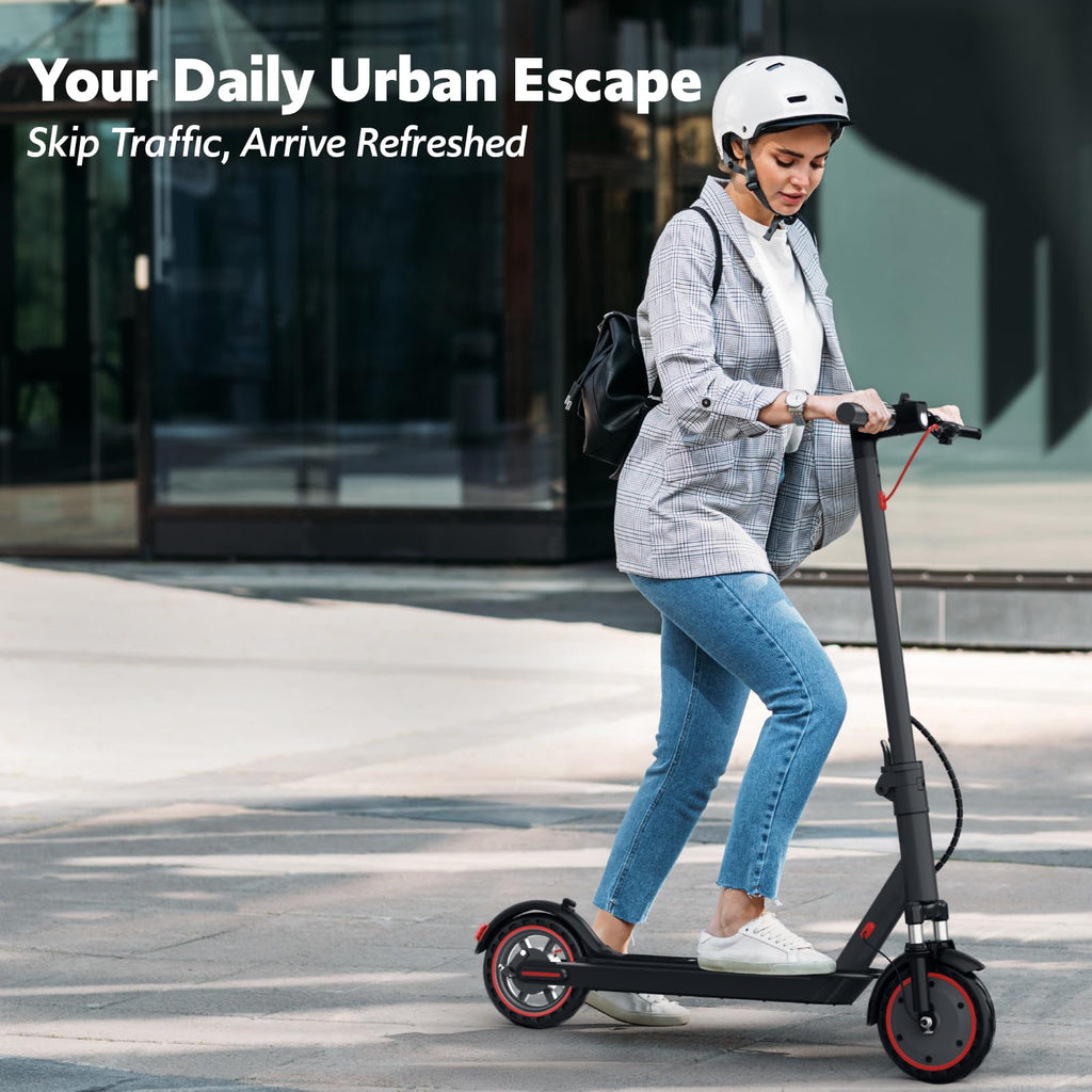 Electric Scooter Adults, Up to 23 Miles & 19 MPH, Front Suspension, Folding E-Scooter Built-in Side Lights, 550W Motor, 36V 10.5
