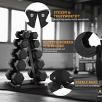 BalanceFrom Dumbbell Set with Rack, Rubber Coated Hex Dumbbell Weights in 200 lbs, 5, 10, 15, 20, 25, 30lbs Pair, Black
