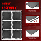 Superjare 0.79 ' ' Extra-Thick Exercise Equipment Mats, 6 Pcs 24 Sq Ft Rubber Top Floor Tiles With High Density Eva Foam, Interl