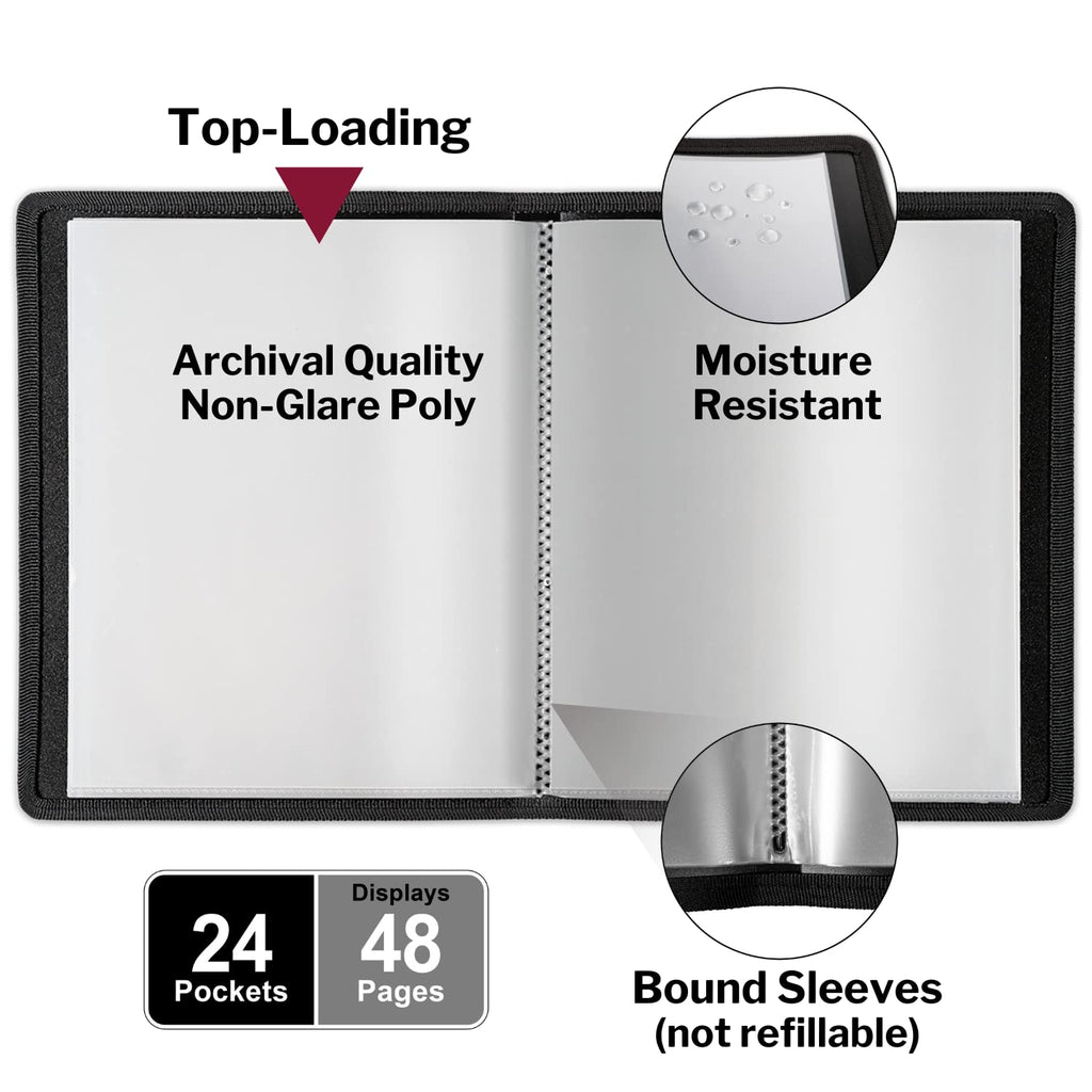 Dunwell Art Portfolio Binder 85X11 - (Black) Portfolio Folder For Artwork, Letter Size Document, Flexible Cover Presentation Boo