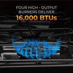 Koblenz Victoria 4-Burner Gas Stove, Portable, Porcelain Cover And Four 16,000 Btu Burners, Bronze Stove For Propane Gas, 20.8''