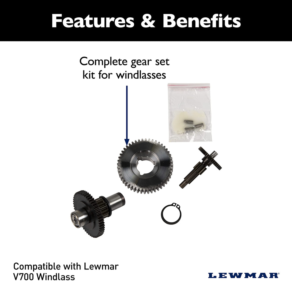 Lewmar V700 Gear Set - Replacement Gear Set Kit For V700 Windlass, Includes Gears(3), Retaining Clip And Hardware