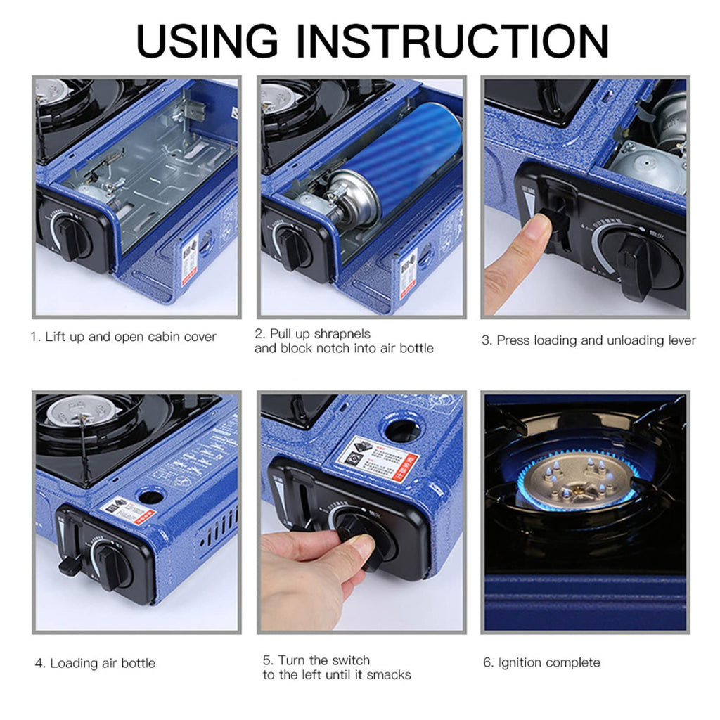 Portable Butane Stove, Ms-520 Piezo Ignition Camping Butane Cassette Stove Portable Gas Stove Outdoor Windproof Portable Barbecu