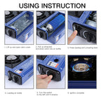 Portable Butane Stove, Ms-520 Piezo Ignition Camping Butane Cassette Stove Portable Gas Stove Outdoor Windproof Portable Barbecu