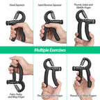 Niyikow Grip Strength Trainer, Hand Grip Strengthener, Adjustable Resistance 22-132Lbs (10-60Kg), Non-Slip Gripper, Perfect For
