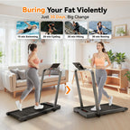 Walking Pad With Handle Bar, Foldable Treadmill Mini Under Desk Treadmill Walking Folding Treadmills For Home Small Running Pad