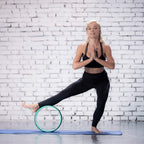 Yoga Wheel With Ebook & Yoga Strap - Comfortable & Durable Yoga Balance Accessory  Increase Flexibility  Ideal Home Yoga Kit I I