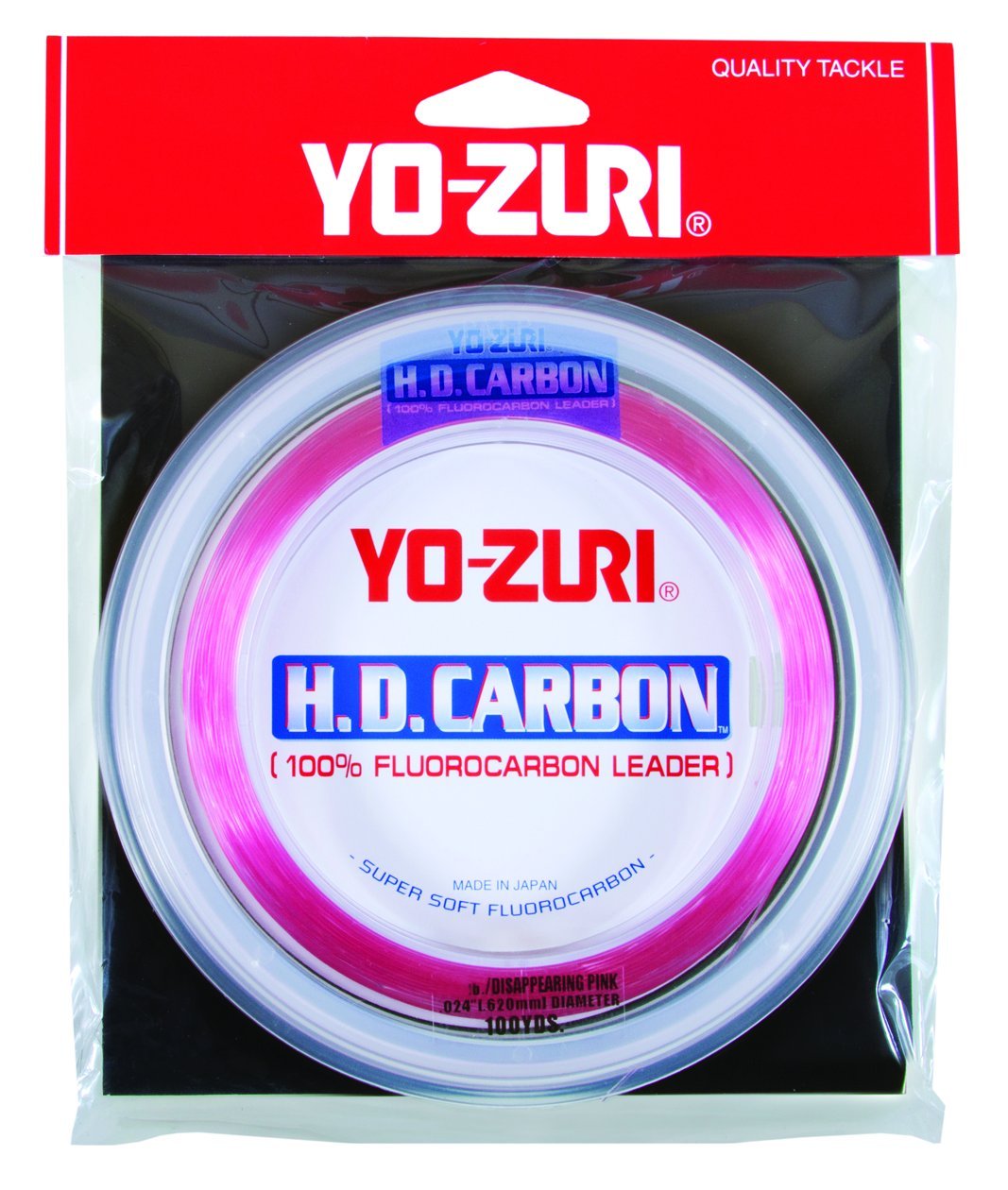 Yo-Zuri H.D. Fluorocarbon Wrist Spool 100-Yard Leader Line, Pink, 30-Pound