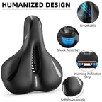 Rockbros Comfort Bike Seat - Universally Comfy Foam Bicycle Seat Fits Stationary, Mountain, And Cruiser Bike Saddles - Easy Asse