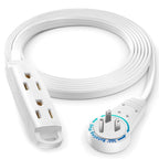 Maximm New 360 Degree Rotating Flat Extension Cord 12 Ft Multi 3 Outlet Power Cord Grounded 16 Awg Ul Certified