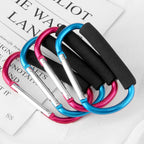 Sansheng 4 Pack Large Carabiner - 5.5'' D-Style Click And Carry Bag Carrier Stroller Hooks(Light Blue And Rose Red)