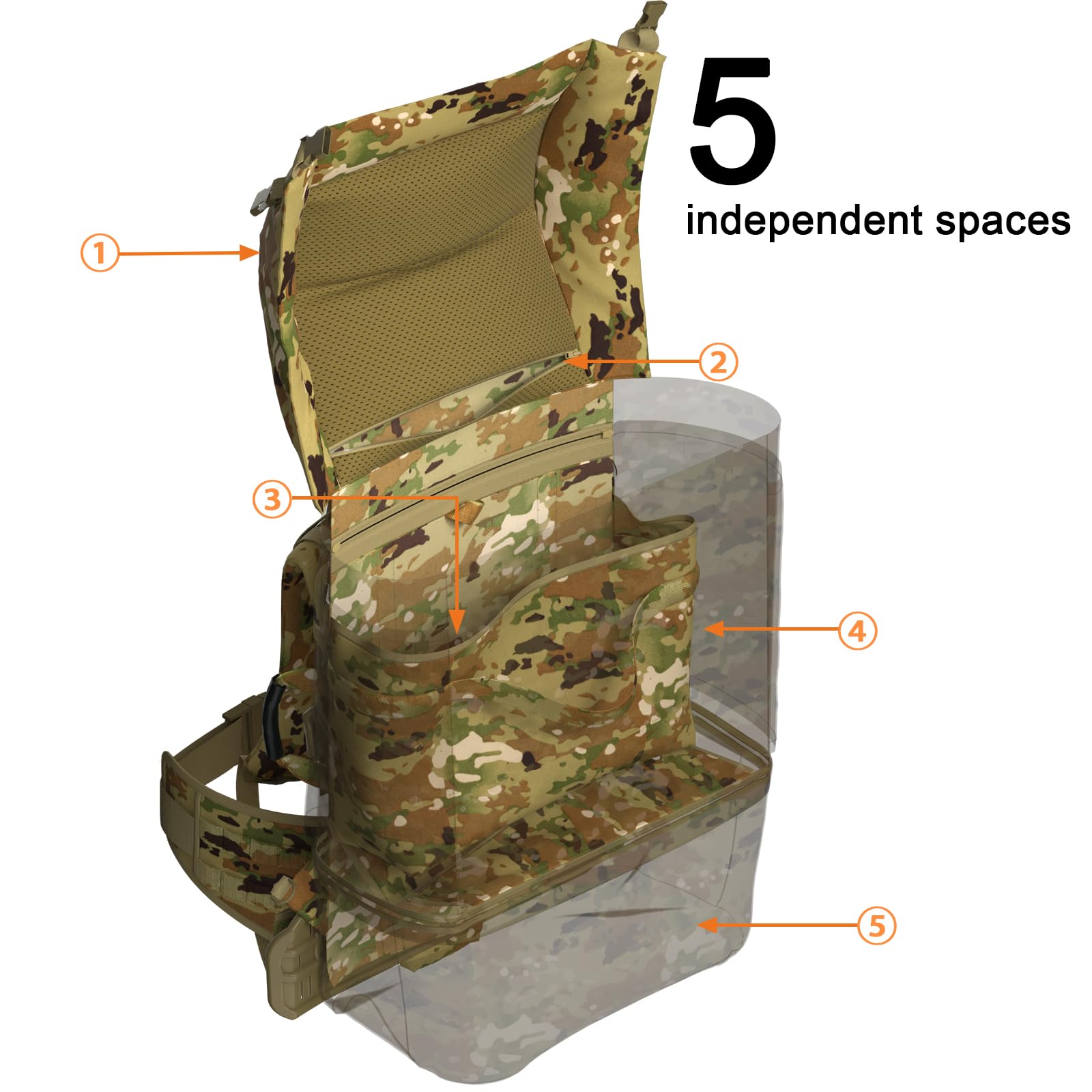 Mt Filbe 100L+ Modular Tactical Backpack System - Military Rucksack With External Abs Frame Multi-Mission Molle Gear For Trekkin
