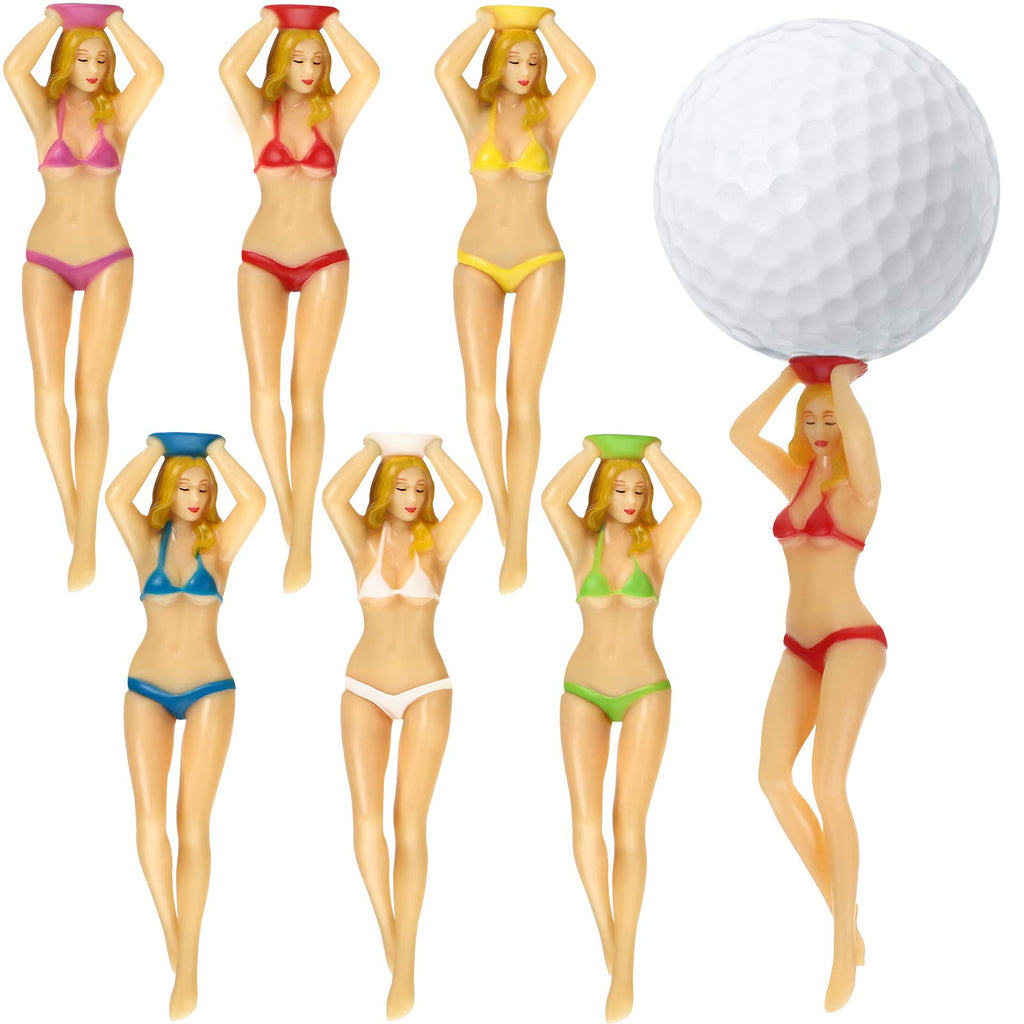 Sumind Colored Golf Tees, Funny Golf Tees, 3 Inch Golf Practice Novelty Tees, White Elephant Stocking Stuffer Gifts For Golfer F