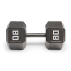 Marcy 80lb Cast Iron Hex Dumbbell, Single, IV-2080