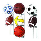 Knape & Vogt John Sterling Sports Rack For Garage, 7-Ball Capacity, Alloy Steel, Silver, 63-1/8''