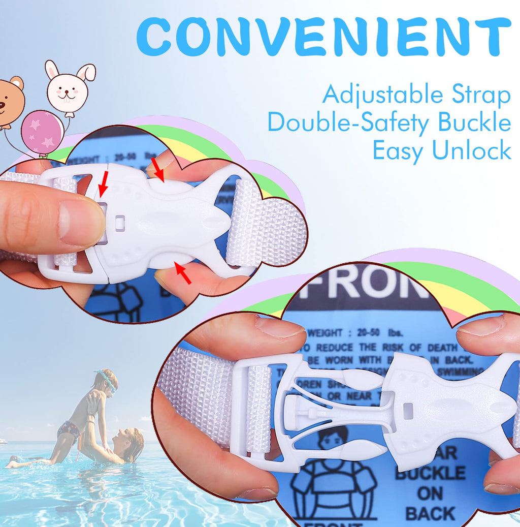 Double Couple Toddler Swim Vest With Sleeves Cartoon Adjustable Strap Swimming Jacket Pool Floaties For Kids 20-50 Pounds Boys A
