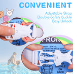 Double Couple Toddler Swim Vest With Sleeves Cartoon Adjustable Strap Swimming Jacket Pool Floaties For Kids 20-50 Pounds Boys A