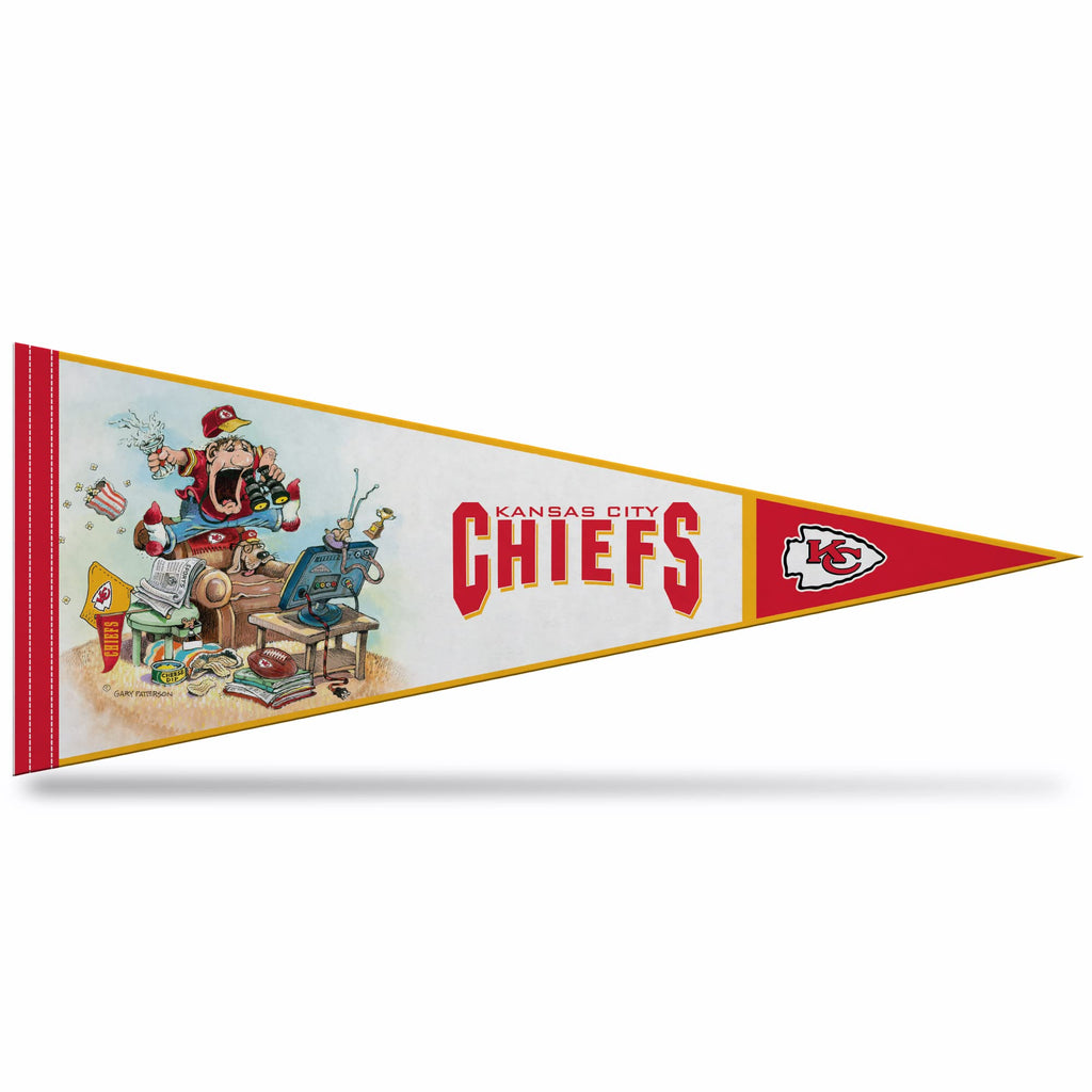 Rico Industries Nfl Football Kansas City Chiefs ''The Fan'' By Gary Patterson 12'' X 30'' Felt Wall D  Cor Pennant - Great For H