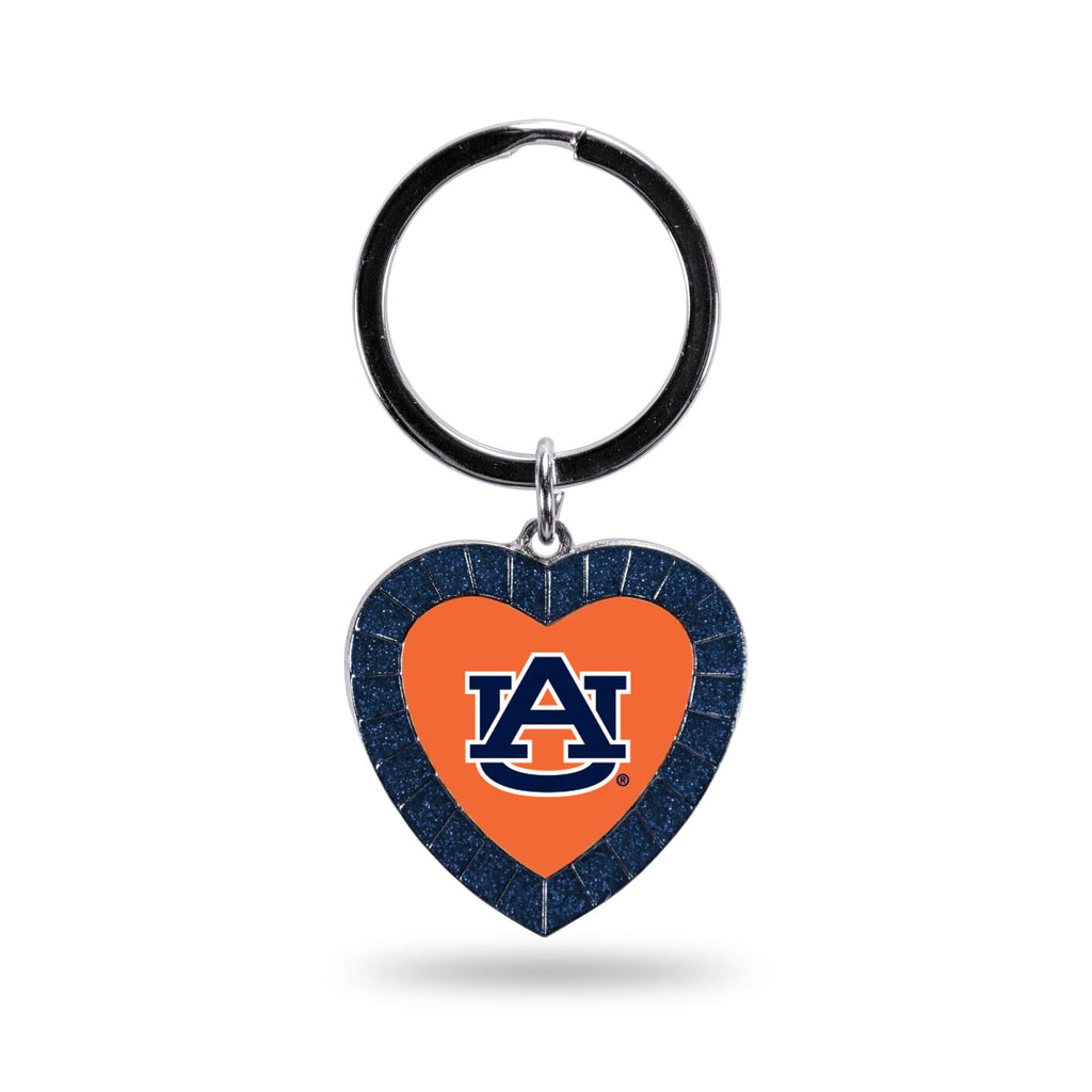 Rico Industries Ncaa Auburn Tigers Ncaa Rhinestone Heart Colored Keychain, Navy, 3-Inches In Length