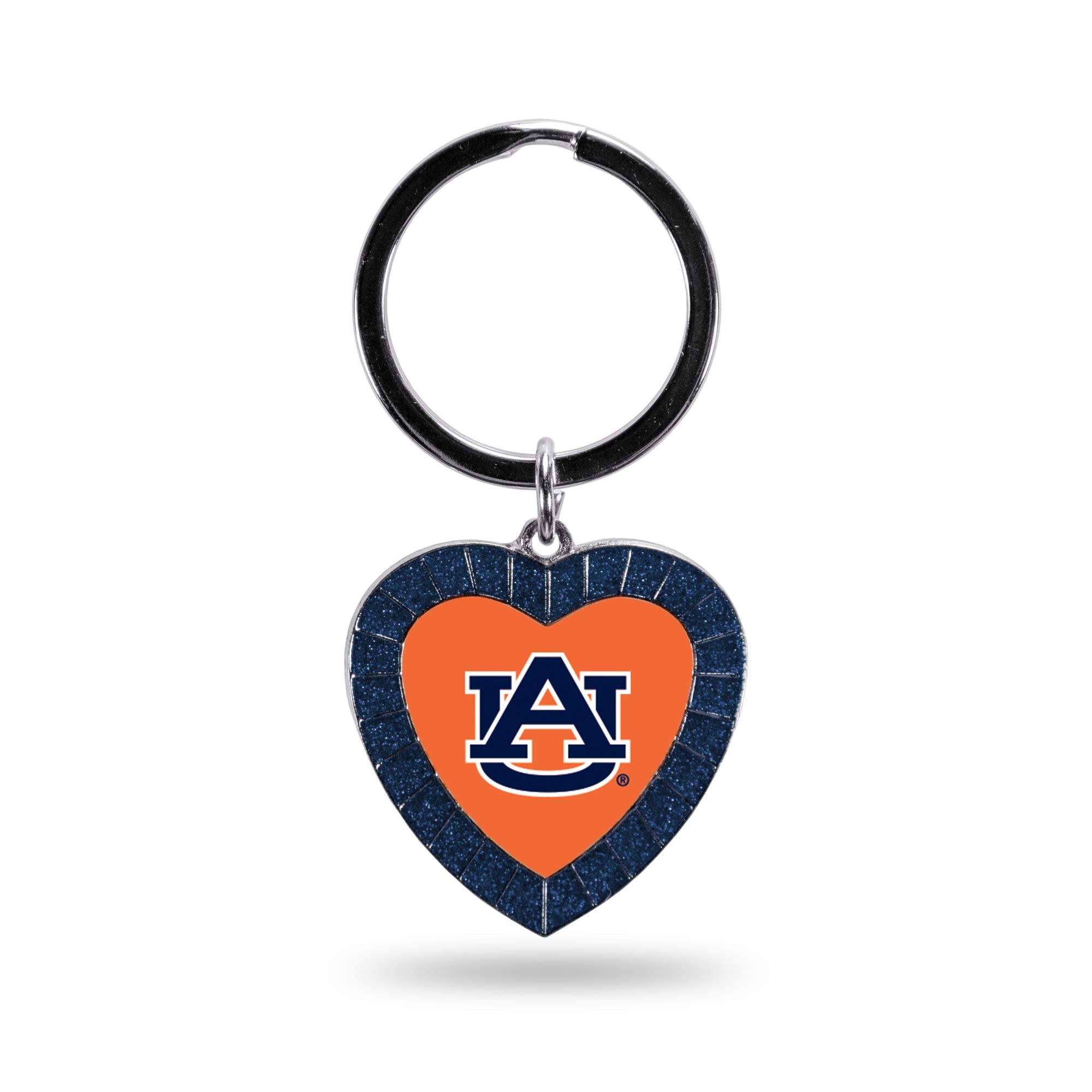 Rico Industries Ncaa Auburn Tigers Ncaa Rhinestone Heart Colored Keychain, Navy, 3-Inches In Length