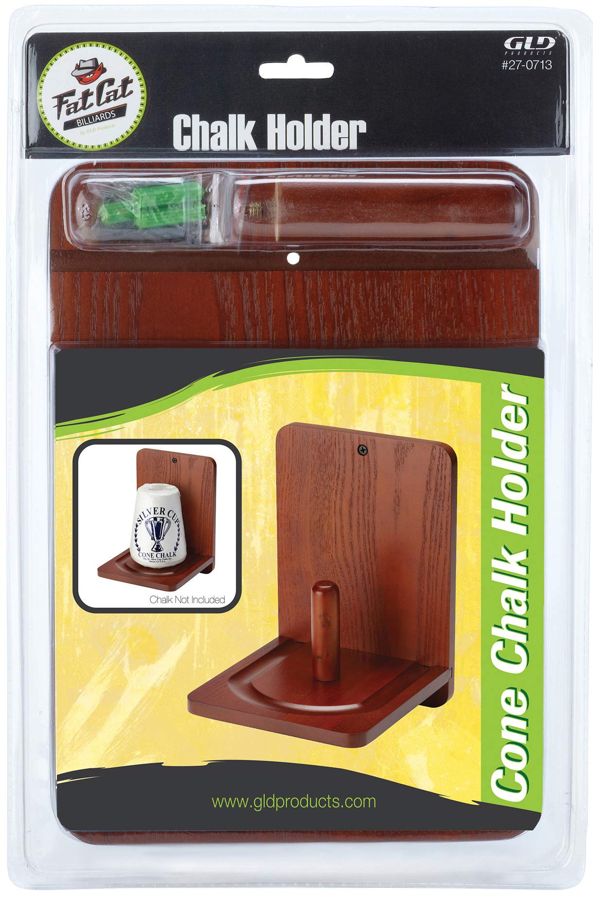 Fat Cat Billiard/Pool Accessory: Wall Mounted Wood Cone Chalk Holder, Mahogany Finish