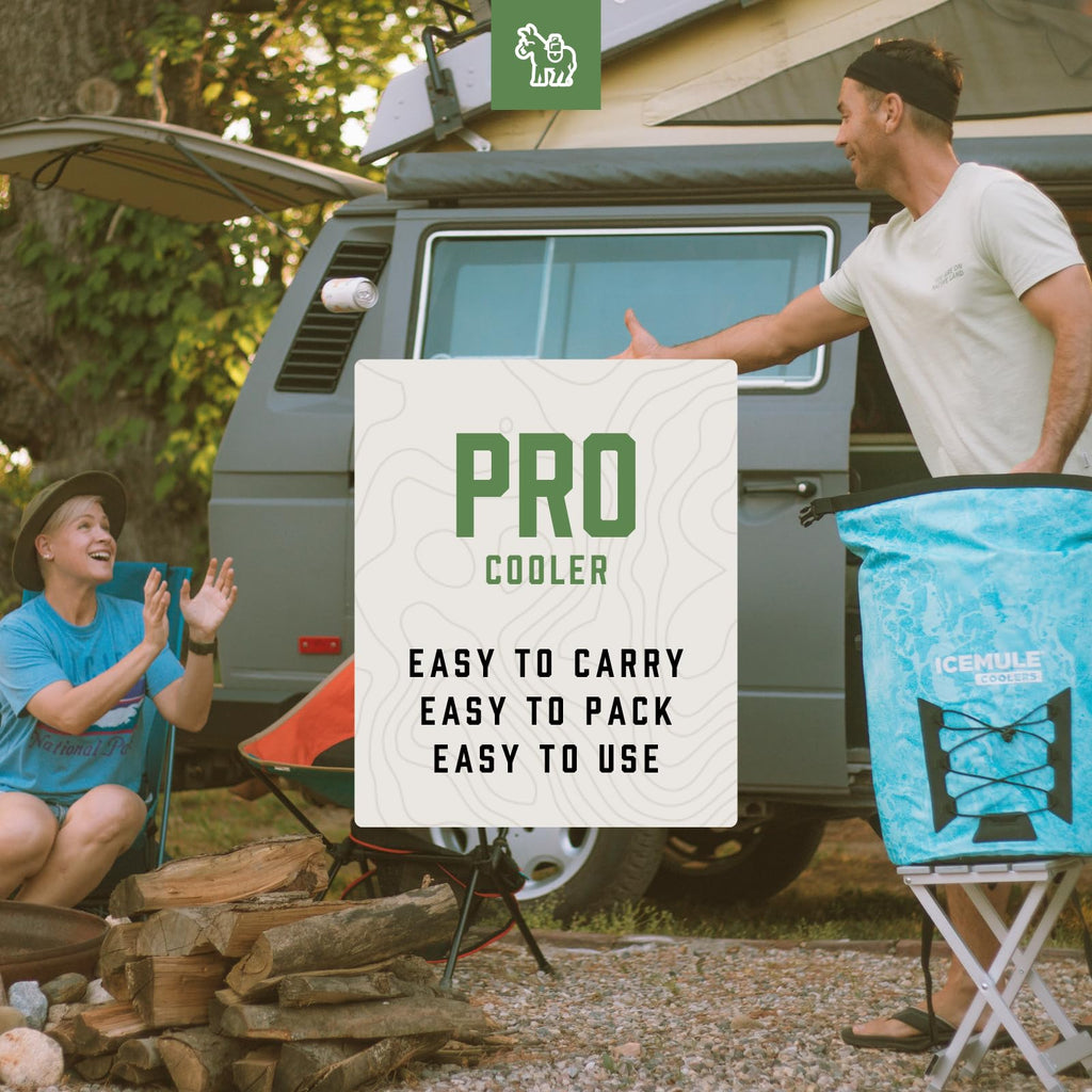 Icemule Pro Large Collapsible Backpack Cooler - Hands Free, 100% Waterproof, 24+ Hours Cooling, Soft Sided Cooler For Hiking, Ca