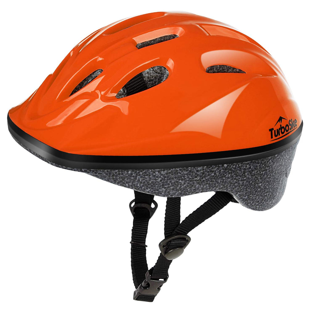 Turboske Toddler Kids Bike Helmet, Multi-Sport Helmet Size Adjustable For Boys And Girls (Glossy Orange, Small: 48-52Cm/18.8''-2