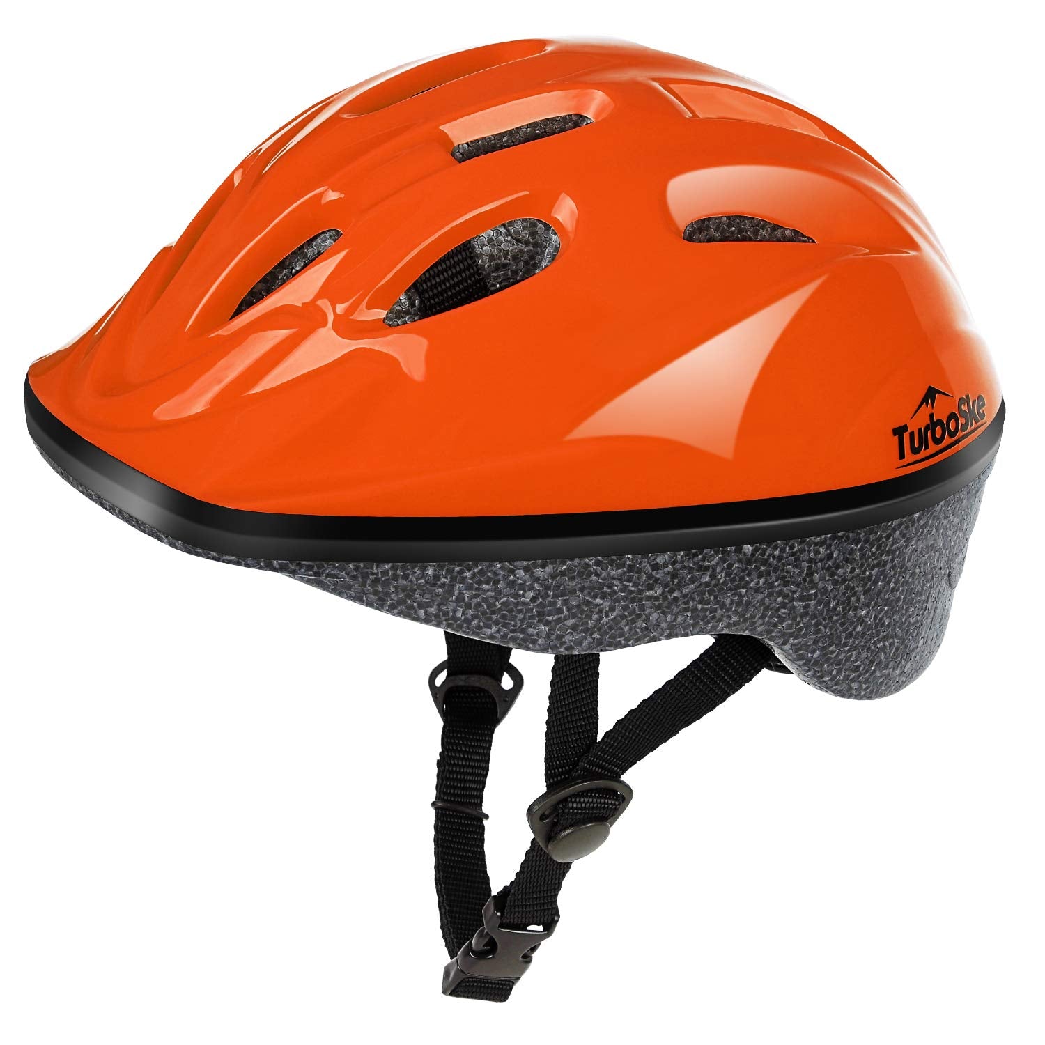 TurboSke Toddler Kids Bike Helmet, Multi-Sport Helmet Size Adjustable for Boys and Girls (Glossy Orange, Small: 48-52cm/18.8-20.