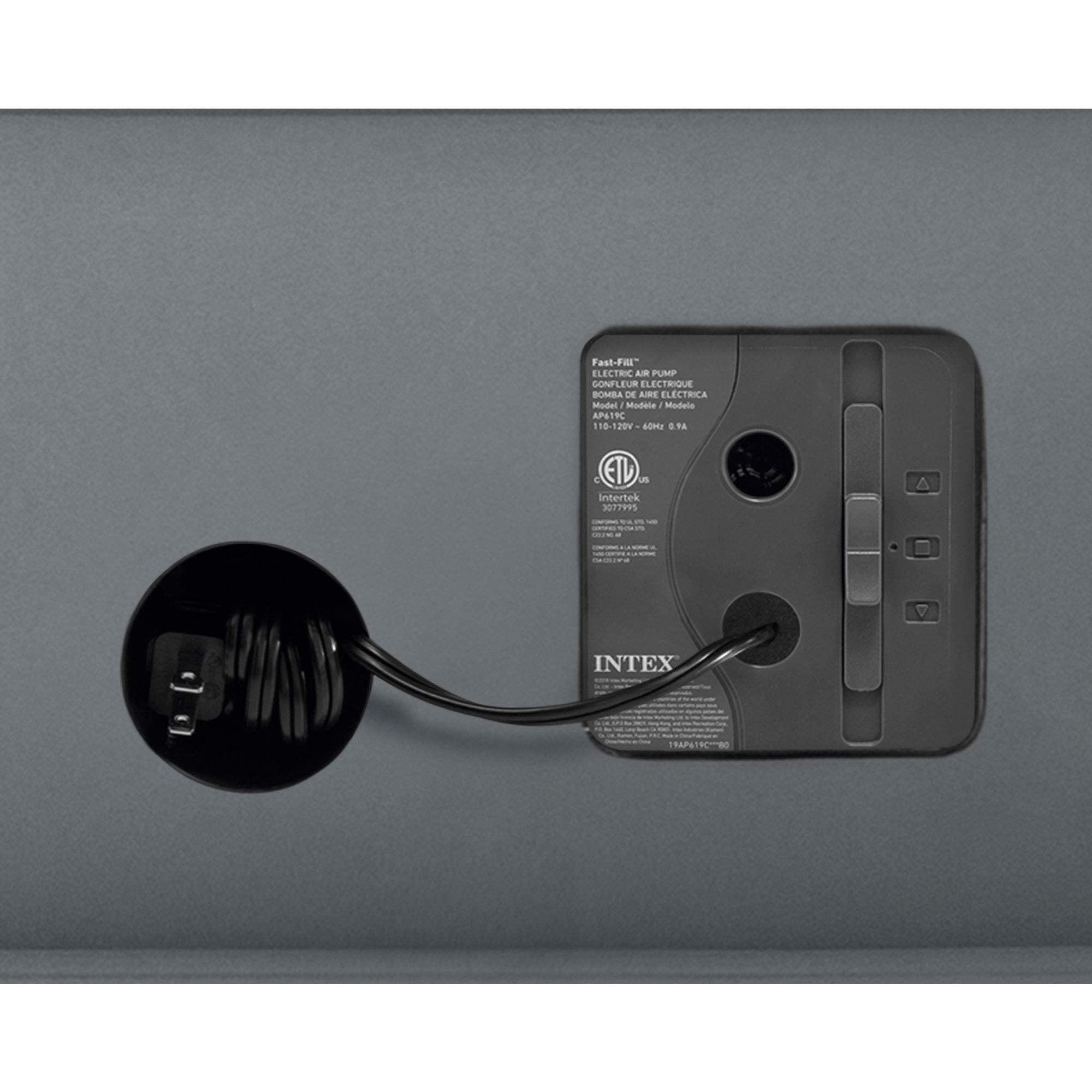 Intex Premaire I Fiber-Tech Elevated Dura Beam Technology Home Air Mattress Bed With Electric Built-In Pump, Twin