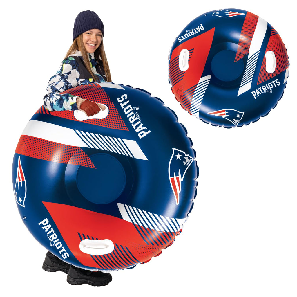 Bigmouth New England Patriots Nfl Fan Gear Outdoor Toys, Officially Licensed - Inflatble Snow Tube With Handles