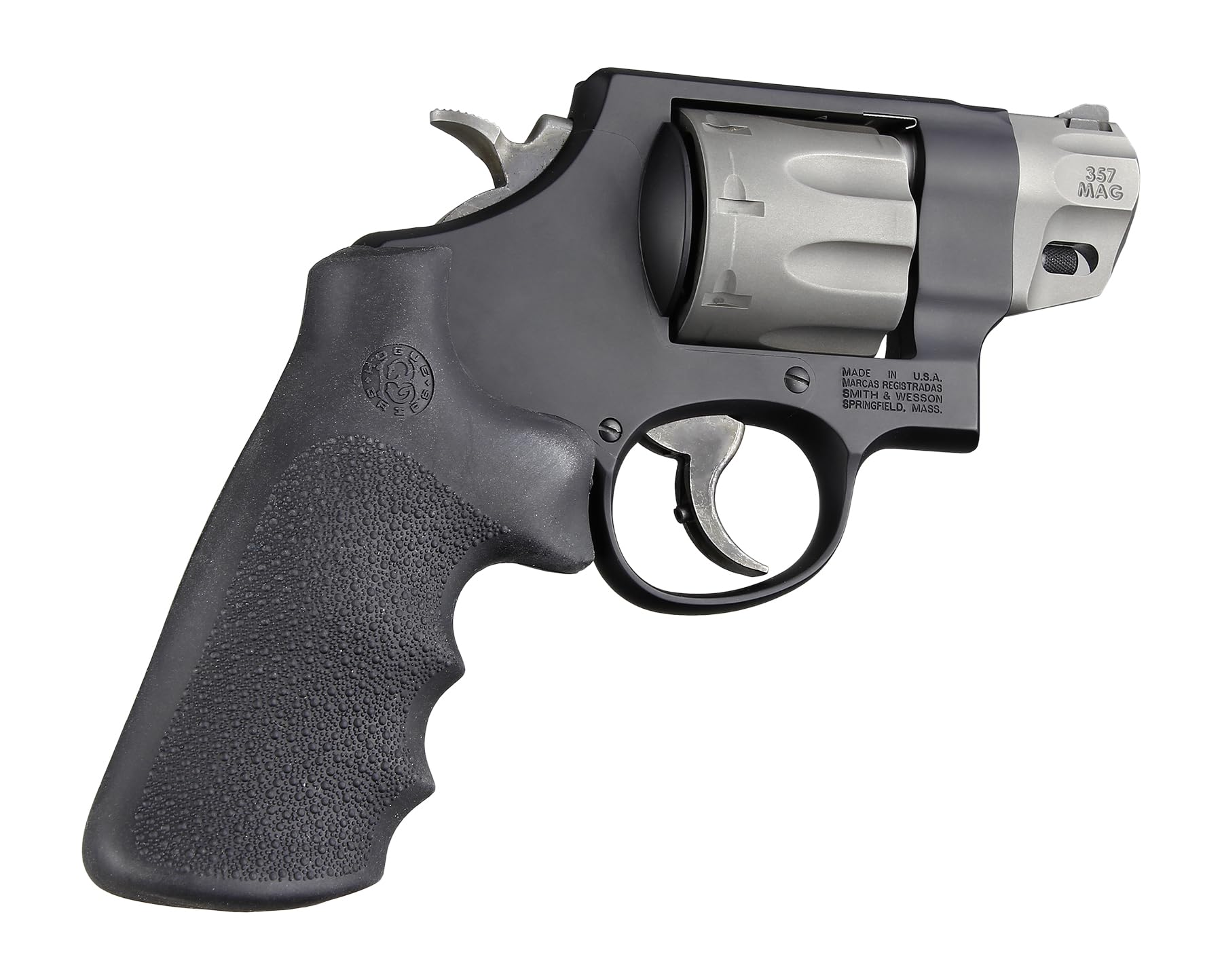Hogue Overmolded Rubber Grip For S&W 460, 500, & Governor Round Butt (Tamer Conversion), K, L, N, X, & Z Frames, Black - 19022