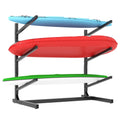 Flixelio Kayak Storage Rack For 3 Kayaks, Freestanding Kayak Rack With Wheels, Metal Indoor Kayak Stand, Heavy Duty Garage Stora