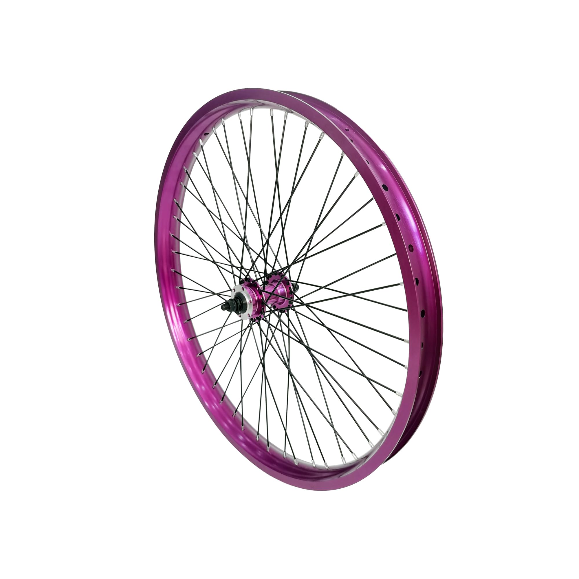 DONSP1986 20 inch x 1.85 Heavy Duty Front Bicycle Wheel 12 Gauge 48 Spokes, Double Wall Aluminum Alloy 20 Bike Front Rim (Purple