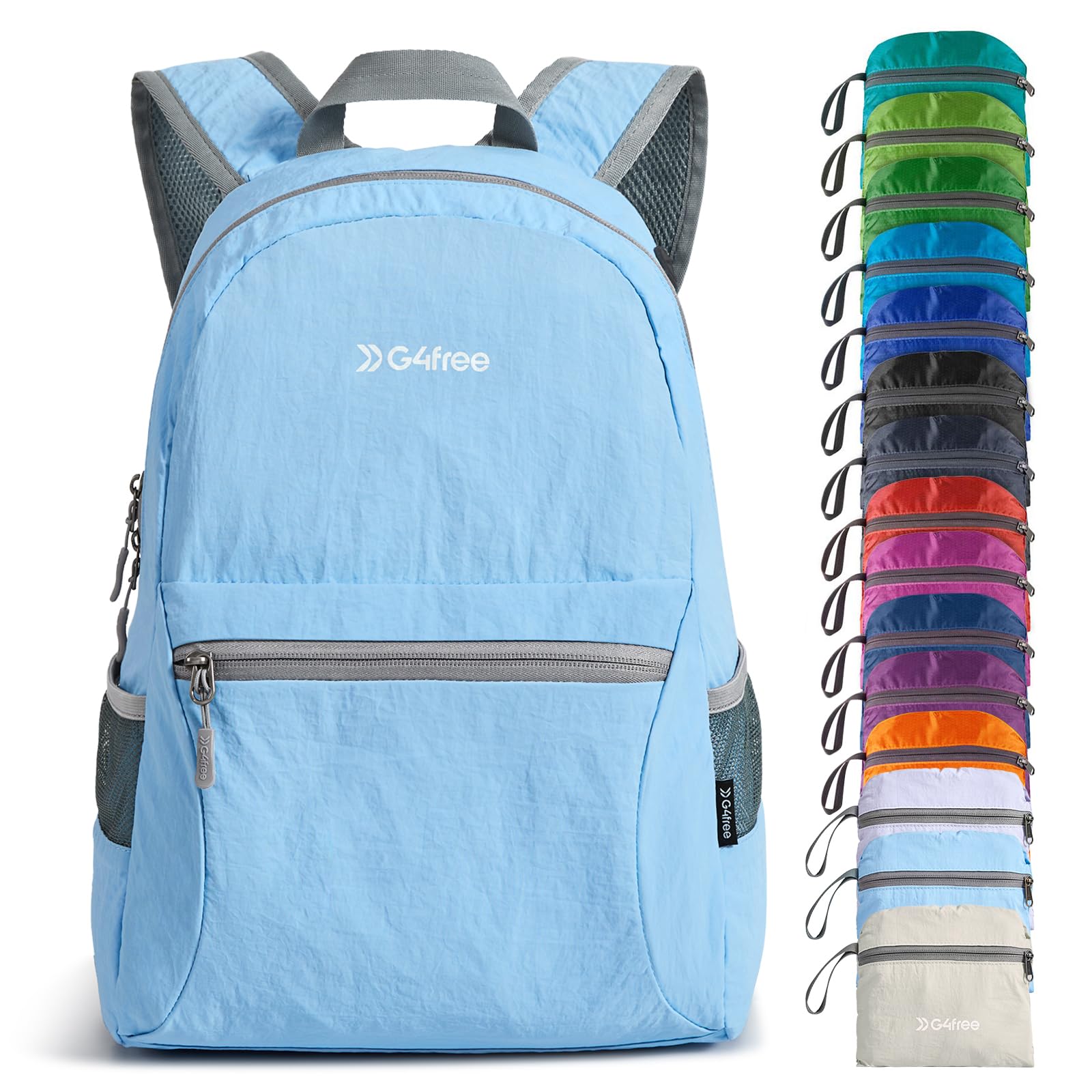 G4Free 20L Lightweight Packable Backpack Travel Hiking Daypack Foldable Backpack For Men Women(Light Blue)