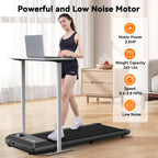 Deerrun Walking Pad Treadmill - 2.2Hp Smart App Fun Exercise Under Desk Treadmill, Led Display & Remote Control, Knee-Protective