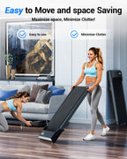Deerrun Walking Pad 2 In 1 Under Desk Treadmill, 2.5Hp Low Noise Walking Pad Running Jogging Machine With Remote Control For Hom