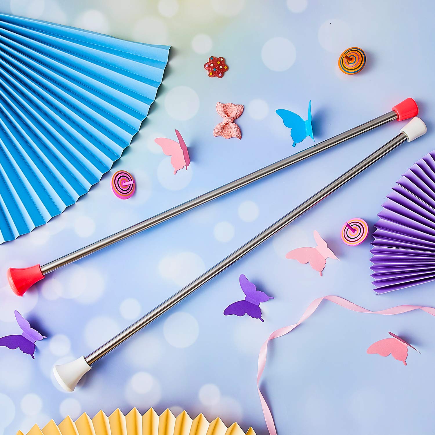 2 Pieces Twirling Batons Unisex Kids' Gymnastics Twirling Baton Dance Baton For Talent Shows, Artistic Dancing, Baton Twirling,
