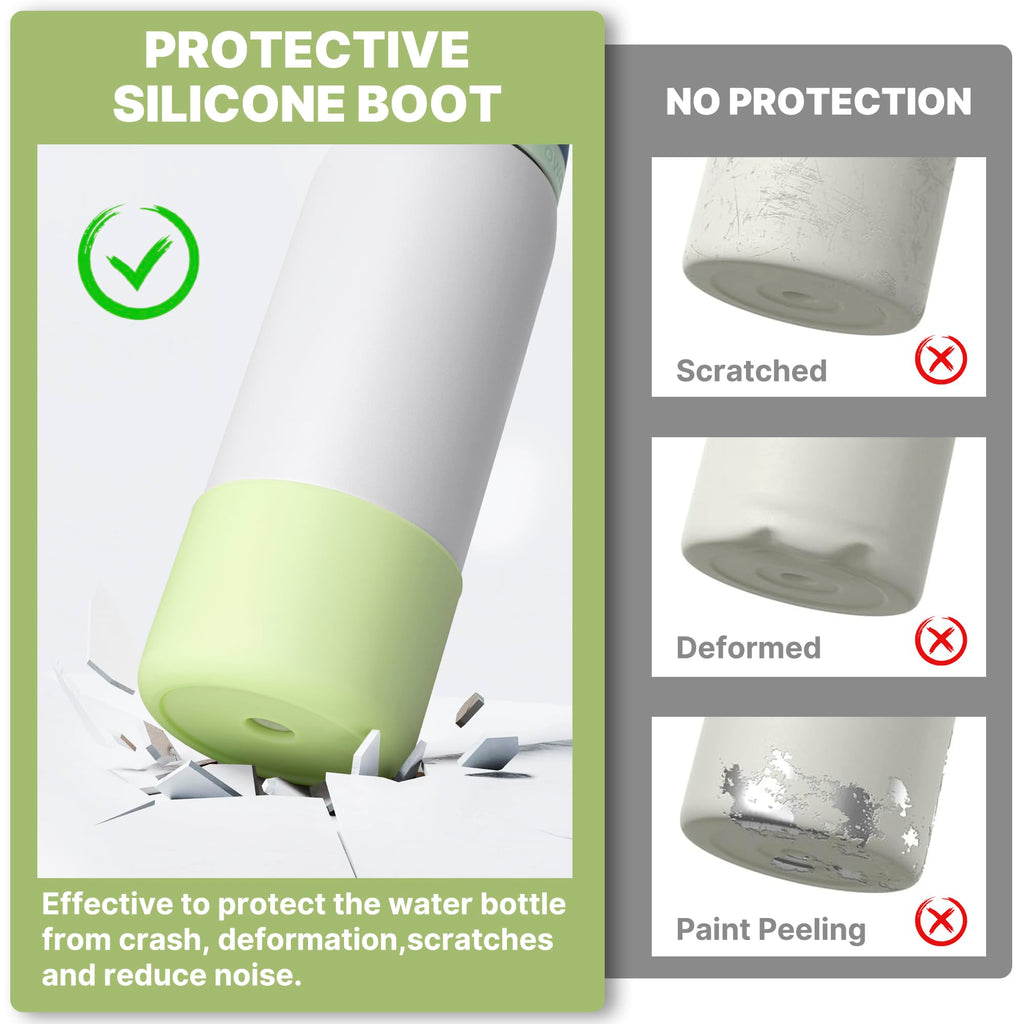 Diumepo Silicone Boot for Owala 32 oz Water Bottle, Anti-Slip Protective Sleeve, Boot Bottom Base (Green)