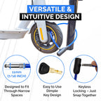 Dockslocks Bike Cable Lock Set With Key Lock, Mounting Bracket, Portable And Compact Anti-Theft Security For Bikes, Scooters And