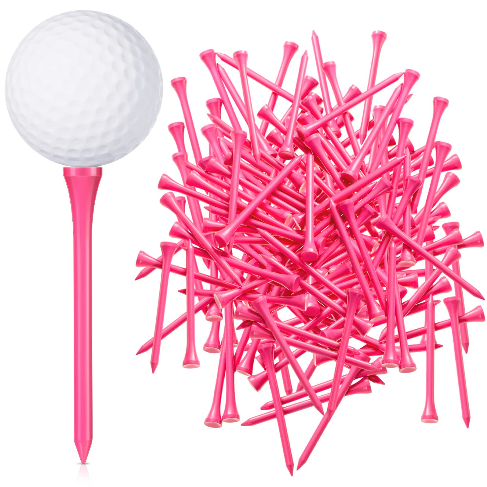 Jenaai 200 Pcs Golf Tees Bamboo Golf Tees Professional Golf Tees Bulk For Women Girls Golf Club Accessories (3-1/4 Inch,)