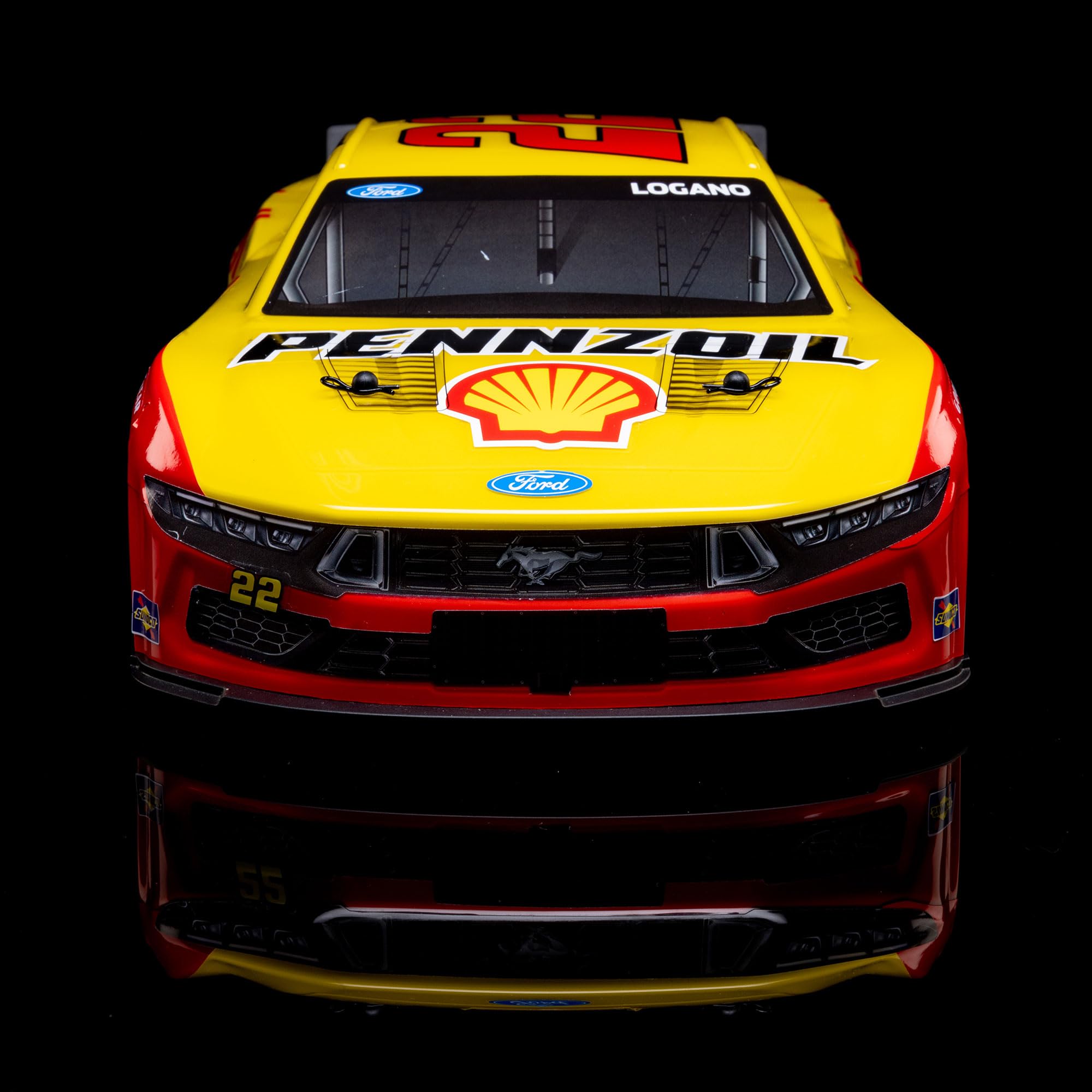 Losi 1/12 NASCAR RC Race Car Joey Logano No. 22 2025 Shell-Pennzoil Ford Mustang 2S AWD RTR Brushed On-Road Battery & Charger In