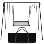 Bruntmor Large Outdoor Campfire Grill Camping Open Fire Cooker Stand Swing Away Hanging Grill Equipment For Fire Pit Stand Campf