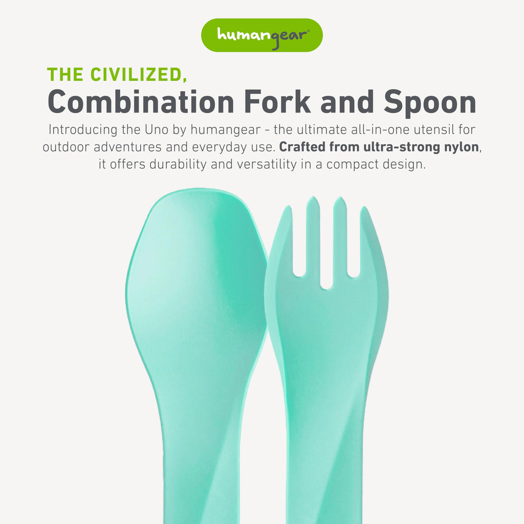 Humangear Gobites Uno 3-Pack  Travel & Camping Utensils  Portable & Convertible Dining Ware  Multi-Functional Spork  Mint/Magent