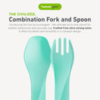 Humangear Gobites Uno 3-Pack  Travel & Camping Utensils  Portable & Convertible Dining Ware  Multi-Functional Spork  Mint/Magent