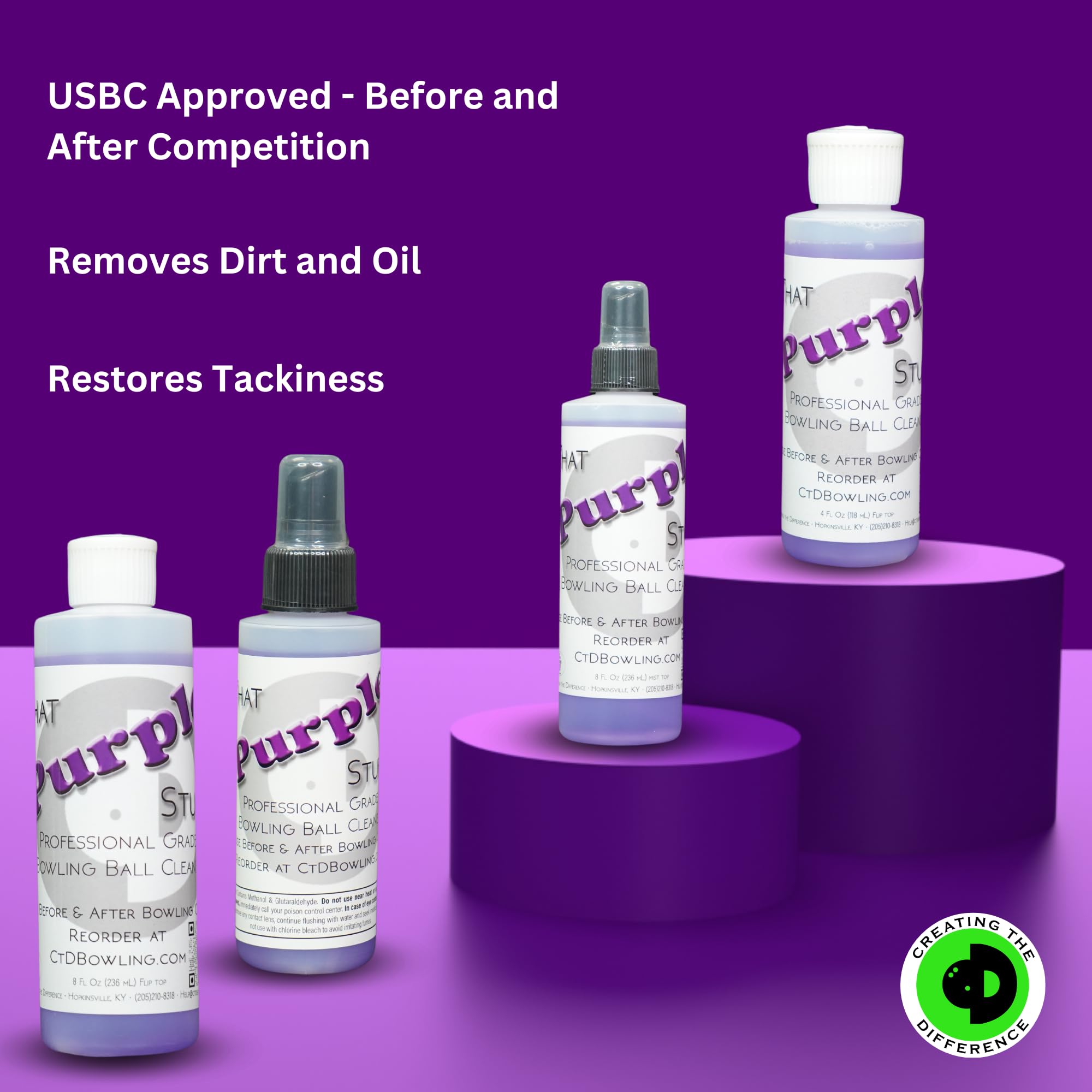 Creating The Difference That Purple Stuff Bowling Ball Cleaner  4 Oz  Usbc Approved  Bowling Ball Cleaner  Removes Dirt, Oil & S