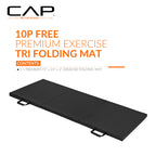 Cap Barbell Folding Exercise Mat - Durable, Anti-Tear, Thick Padding For Fitness, Aerobics, Gymnastics & Home Workouts. 72''L X