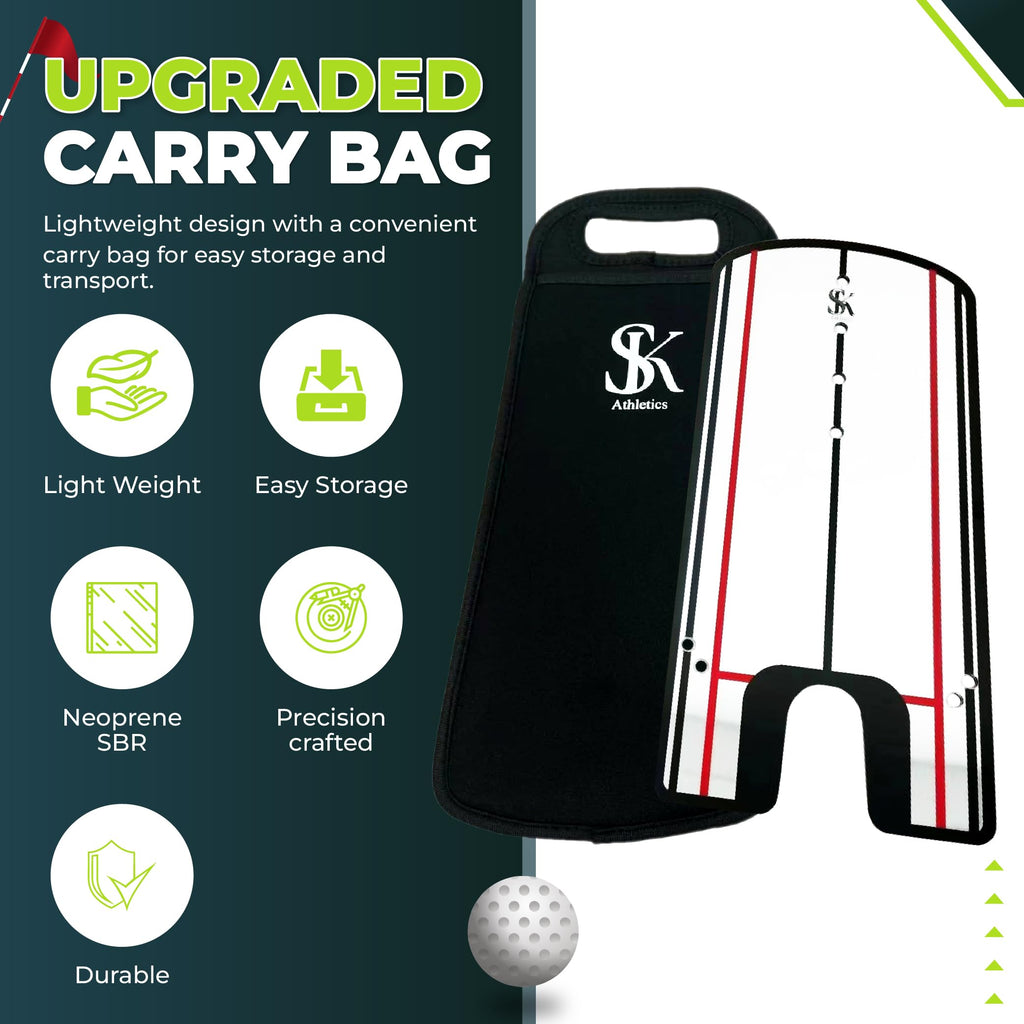 Golf Putting Mirror W/Upgraded Carry Bag  Golf Swing Trainer For Enhanced Putting Practice  Golf Trainer Putting Aid To Use W/Go